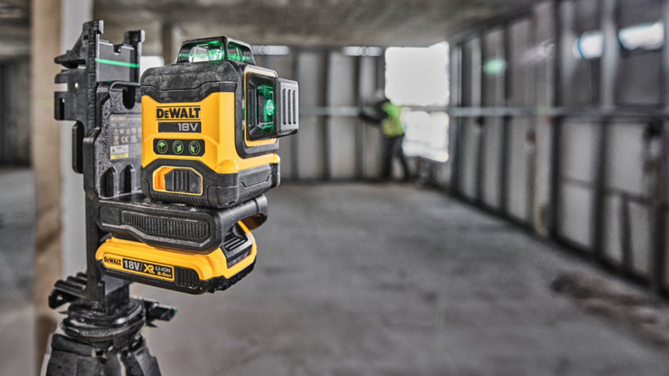 DeWalt linjelaser med grønn laser.